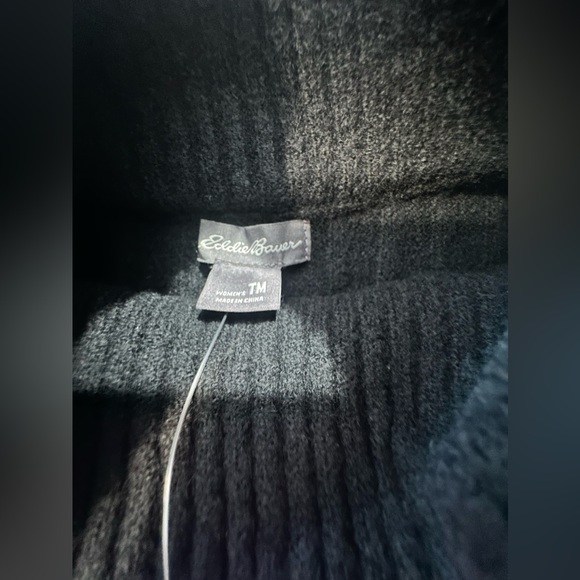 Eddie Bauer Alpine Route Essentials Ribbed Mock Neck Sweater Black NWT Size M - Picture 8 of 14